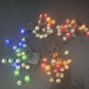 4 Strands Of fairy lights-Moroccan Metal Battery Operated Christmas Lights